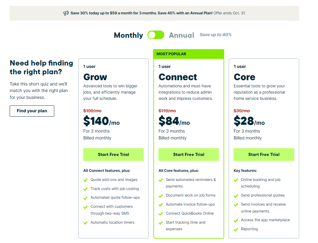 Jobber pricing