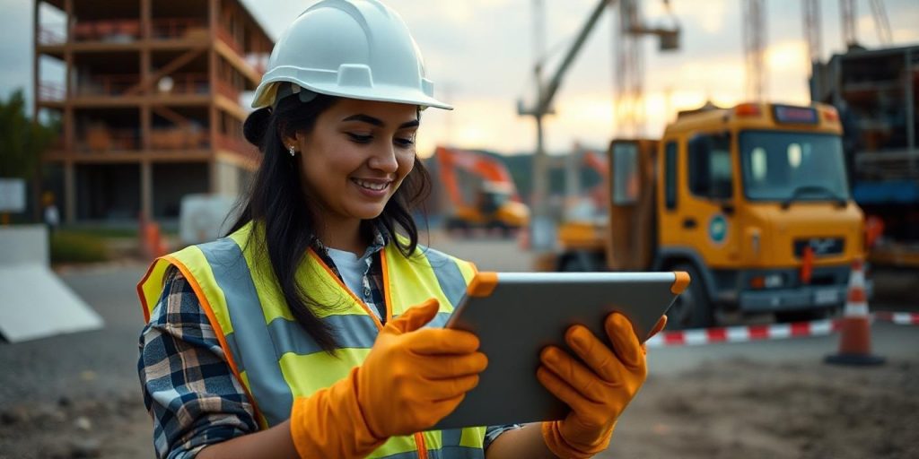 woman working in construction